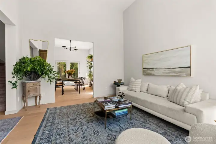 Into dining room