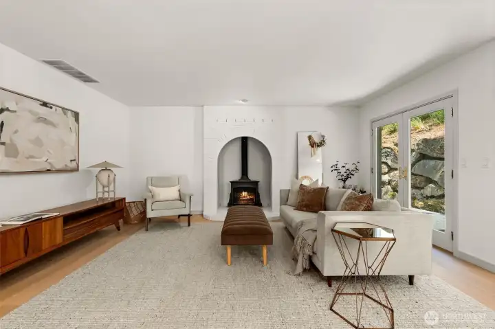 cozy living room off kitchen