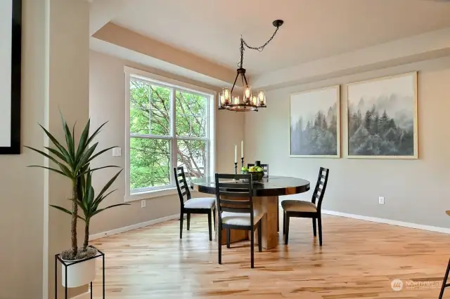 Easy transition from living to dining room. This elegant dining room awaits hosting family and friends for your formal dinner parties.