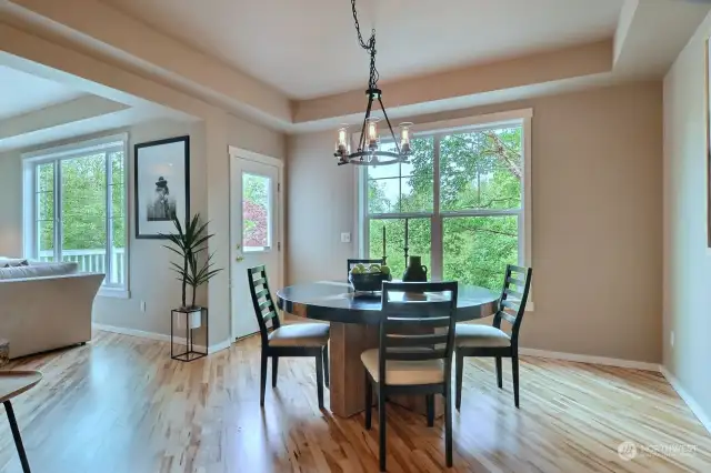 Updated handsome light fixtures and fresh paint throughout the home.