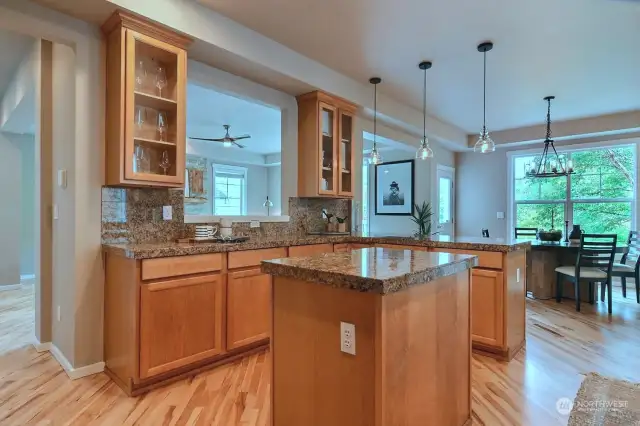 Excellent kitchen layout is perfect for entertaining and is sure to please the chef in the house.