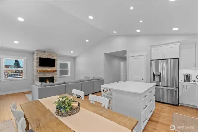 Reverse from kitchen corner looking into Great room
