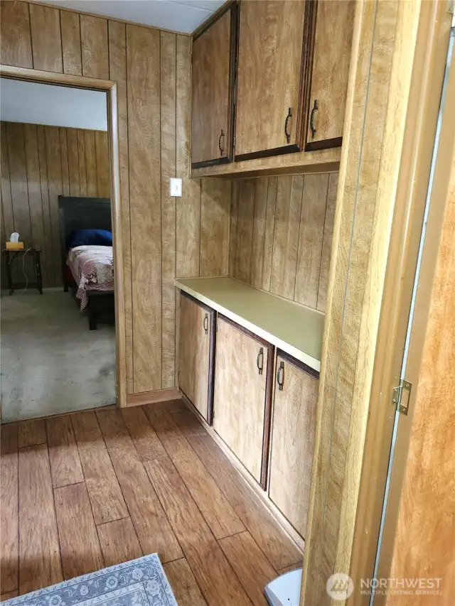 Hall storage and countertop space