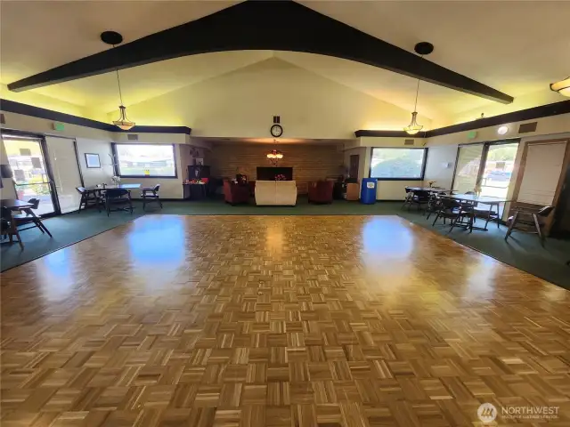 Club house meeting area, dance floor, game room etc.