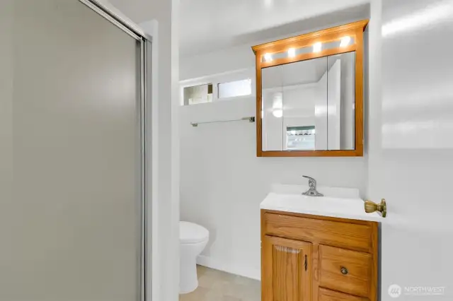 3/4 bath in primary bedroom