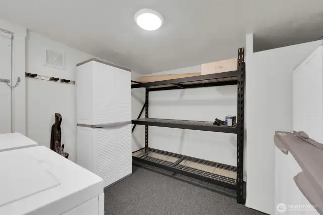 Mud room has lots of storage space