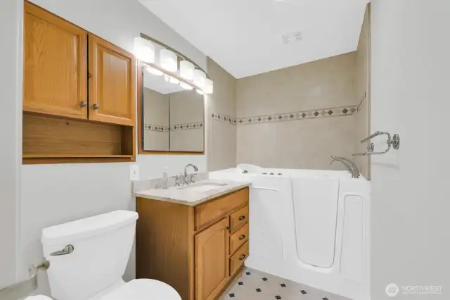 Main bath with walk-in tub