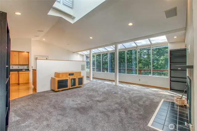 Family room looking towards dining & kitchen