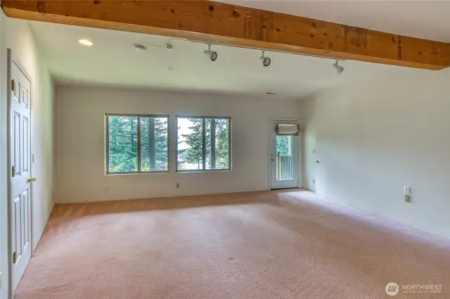 SPACIOUS 2nd bedroom with views and door to exterior
