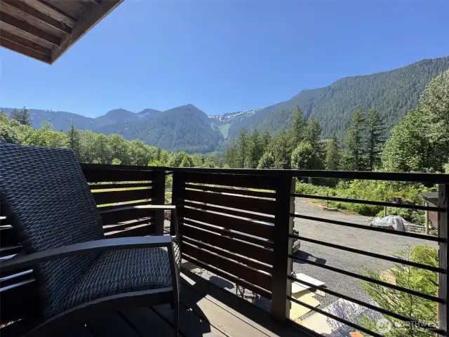Loft bdrm includes a private view balcony.