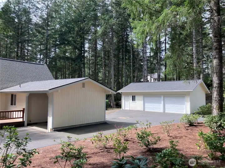 Side view of Carport and Garage