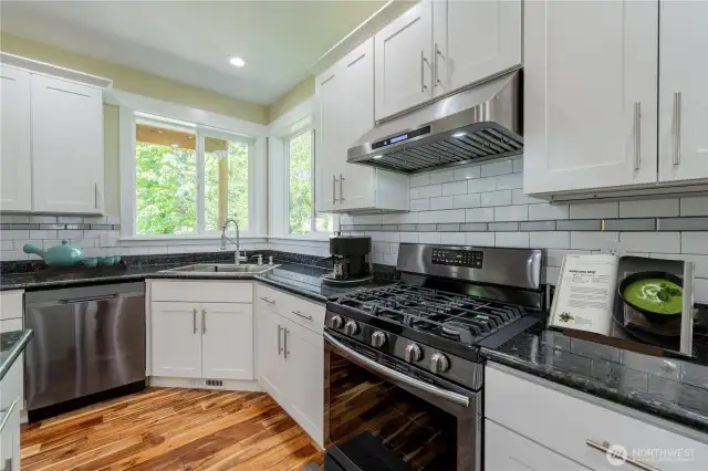 Lots of counter space.  SS appliances.