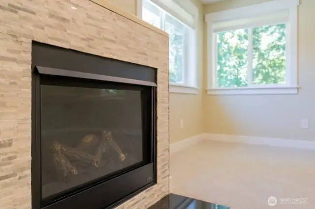 Cozy up with a gas fireplace for those cold winter nights.