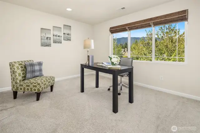 4th Bedroom up staged as an office.