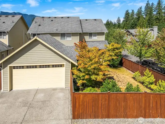 Garage access off the alley with flat driveway - already set for a game of 4-square.