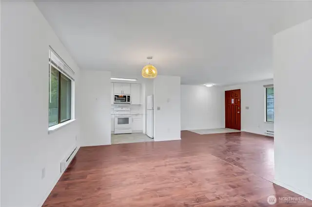 Dinning space open to covered patio.