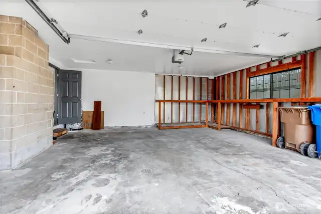 2 car garage with new automatic garage opener. Lots of storage available.