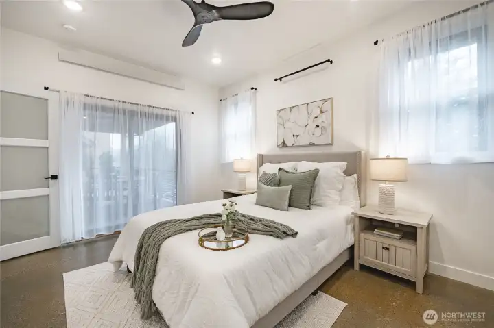 Upgraded full size windows in primary bedroom and bathroom.