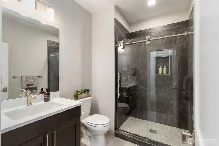 1 of 3 bathrooms on the main floor.