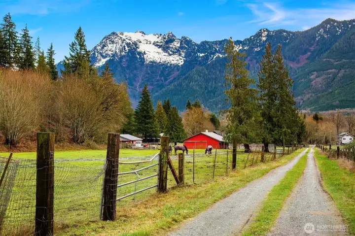 Long, private road accesses the property