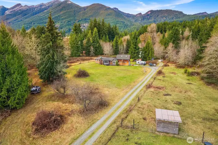 private driveway leading into the 10 acres