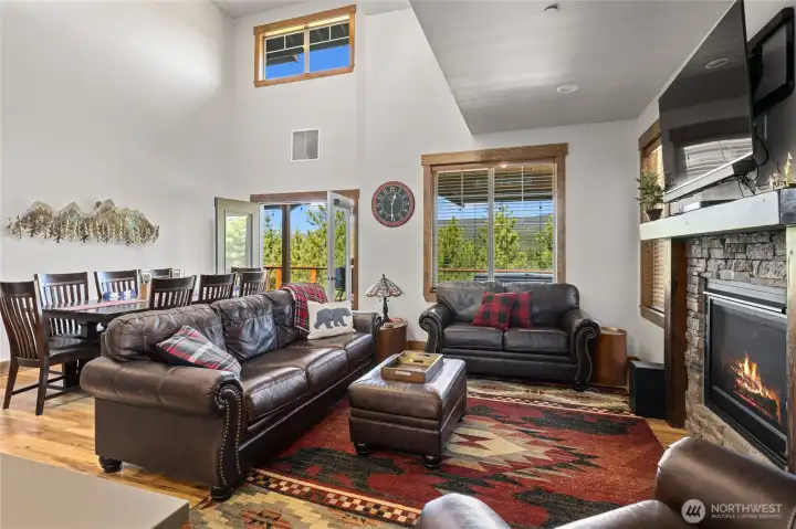 Great Room with views out back windows