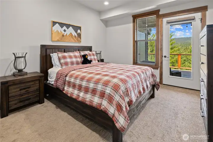 Primary Bedroom on main with walk out to back patio