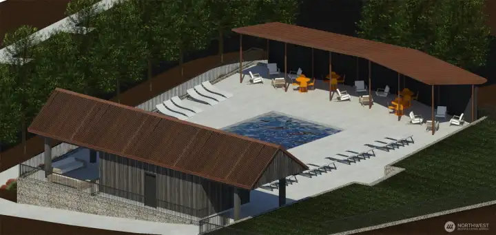 Rendering of future community pool in permitting process