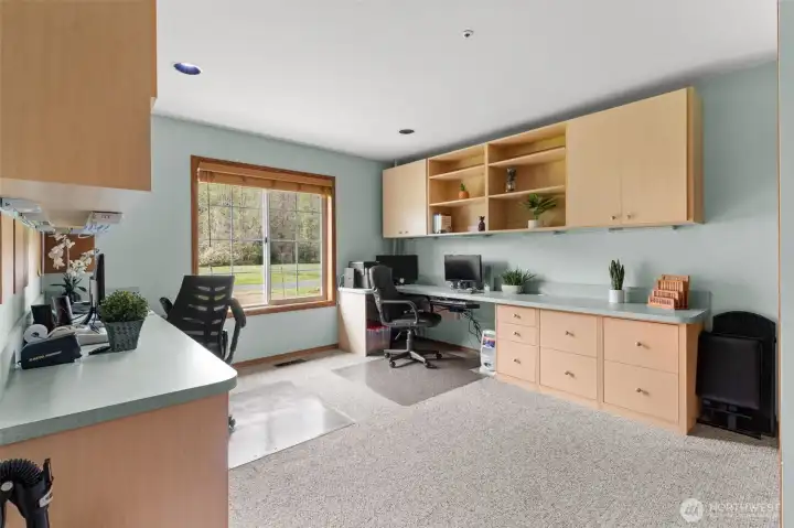 Spacious home office with plenty of storage