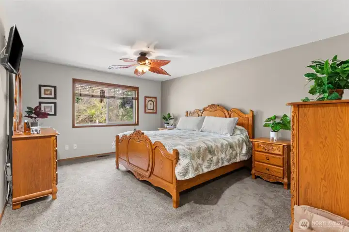 Roomy primary bedroom