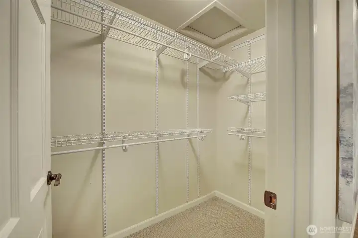 Large primary closet. Large primary closet.