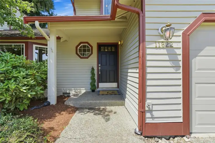 Welcoming covered entry creates a warm first impression.