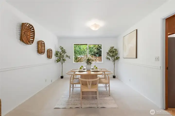 Dedicated dining space adds elegance and functionality. Perfect for holiday meals and special celebrations.