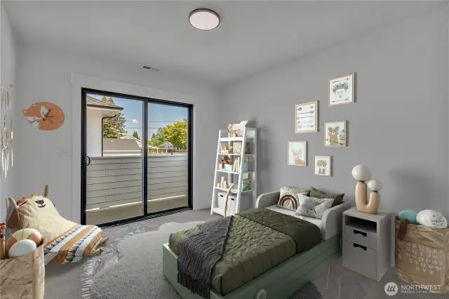 3rd upstairs bedroom virtually staged