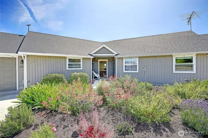 Main home entry, nice level with no step...