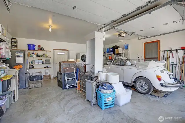 Two car oversized attached garage...