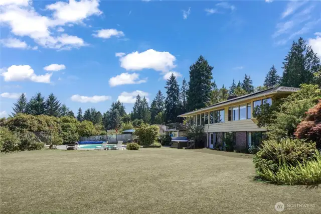 Over an acre of land gives an abundance of opportunities for gardening, entertaining, yard games, dogs, and play!