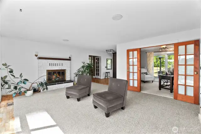 French doors make for a private bonus room/office.