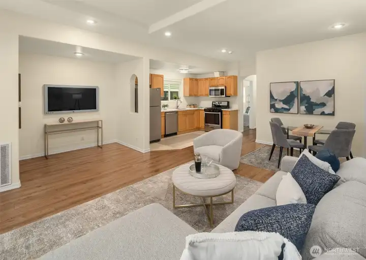 Large open living space with lots of light