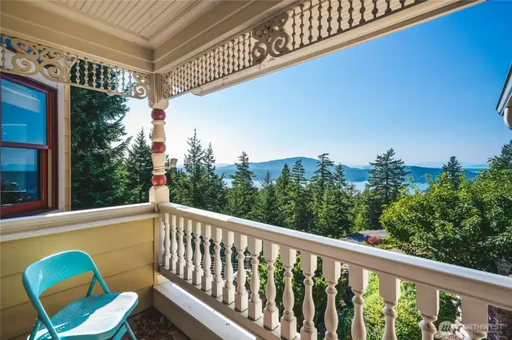 Balcony off second bedroom with expansive views