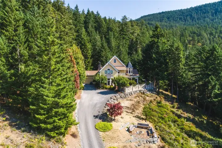 Road to home with gated entry