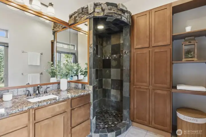Downstairs Gorgeous Stone Shower1