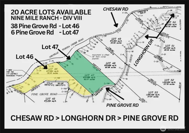 Plat Map view of Lot 46 & 47 Plat Map view of Lot 46 & 47