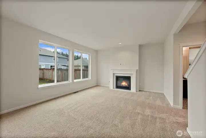 Warm up to your cozy gas fireplace.