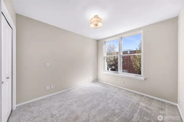 Bedroom #2, south-facing windows