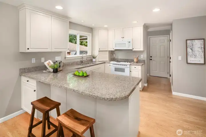 Bar Seating for easy meals and keeping the cook company