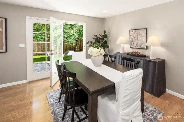 A separate dining space