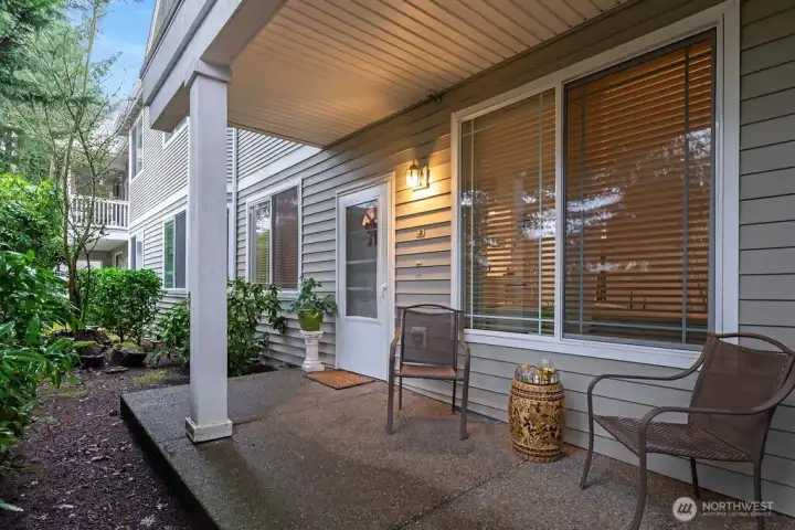 Secluded front patio, perfect for morning coffee