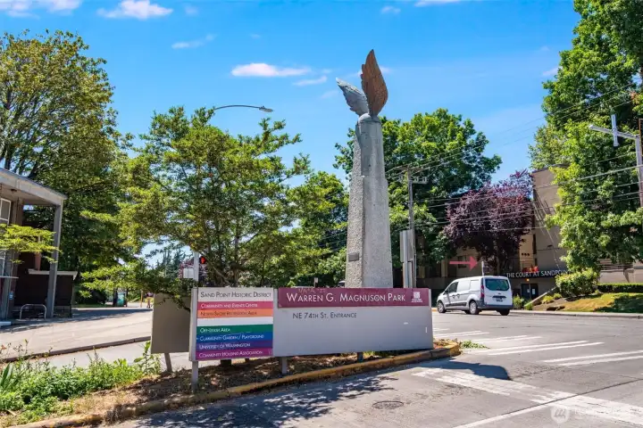 Directly across from Magnussen Park. Directly across from Magnussen Park.