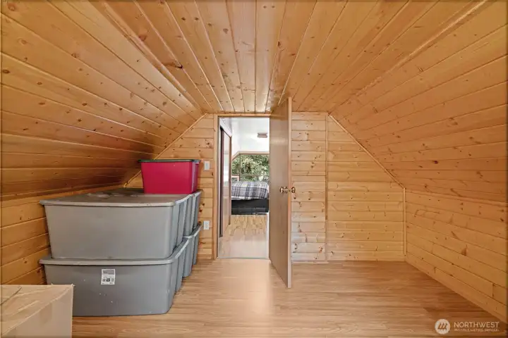Storage room on upper level